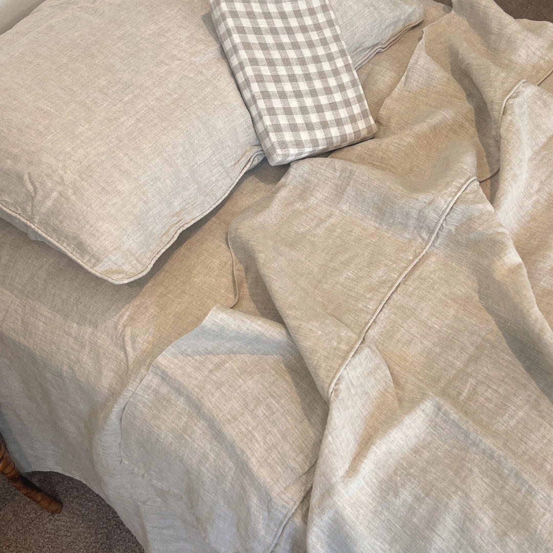 Oatmeal Linen Queen Quilt Cover