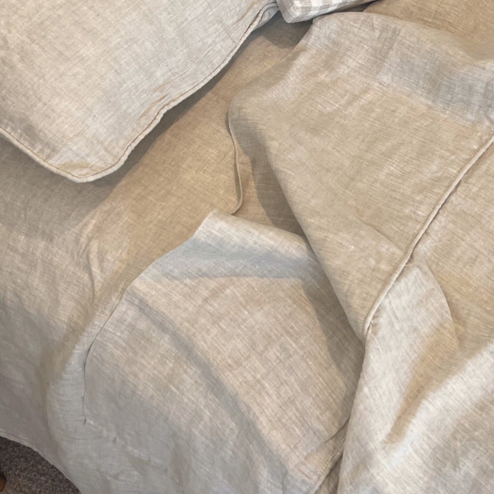 Oatmeal Linen Queen Flat Sheet