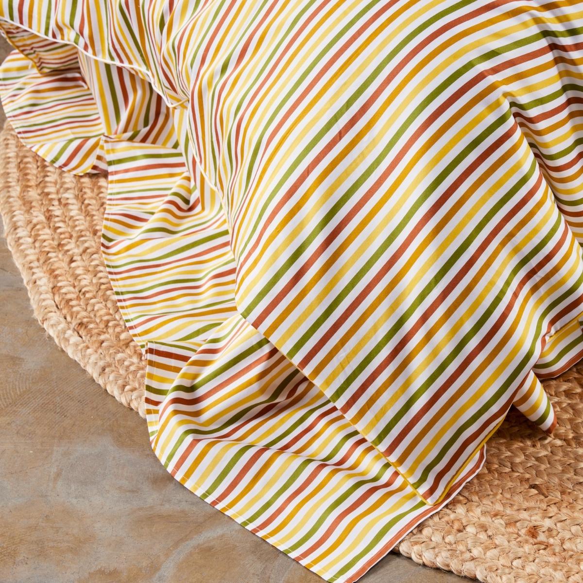 Thelma Stripe Pure Cotton Quilt Cover with Zip