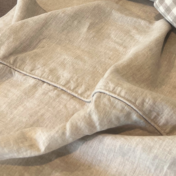 Oatmeal Linen Queen Flat Sheet