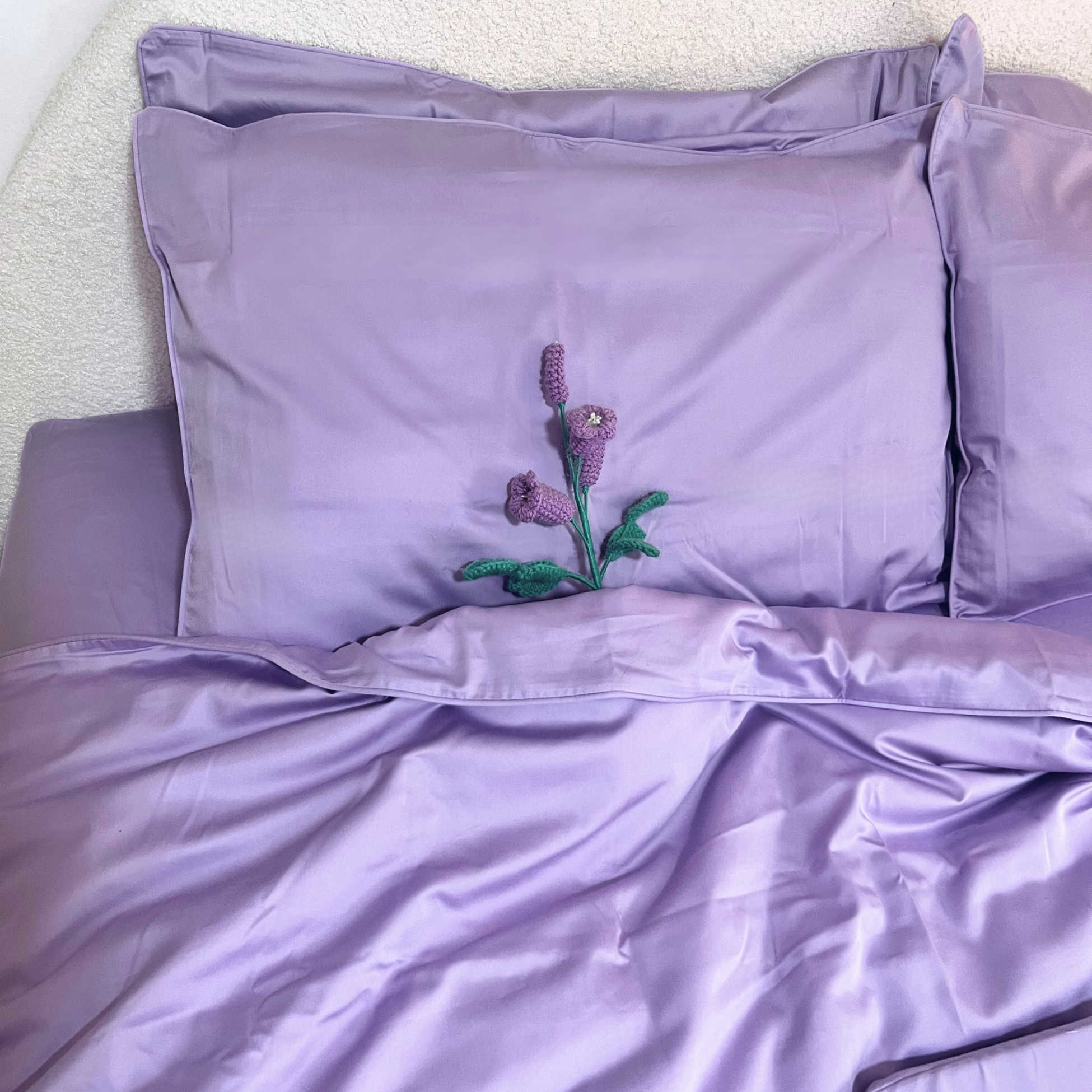 Lilac Pure Cotton Quilt Cover with Zip