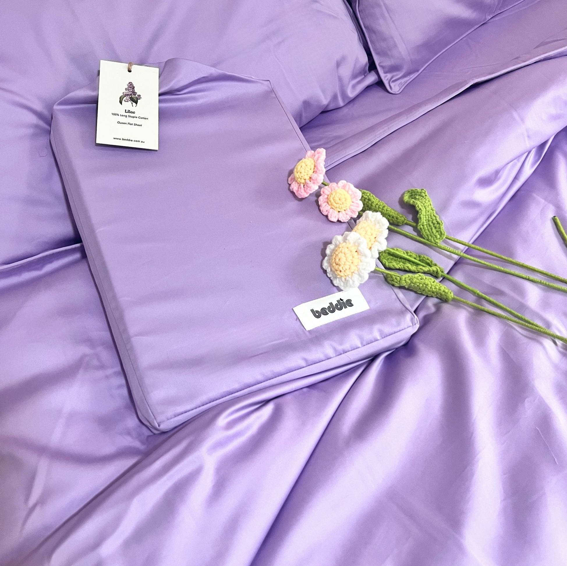 Lilac Pure Cotton Quilt Cover with Zip
