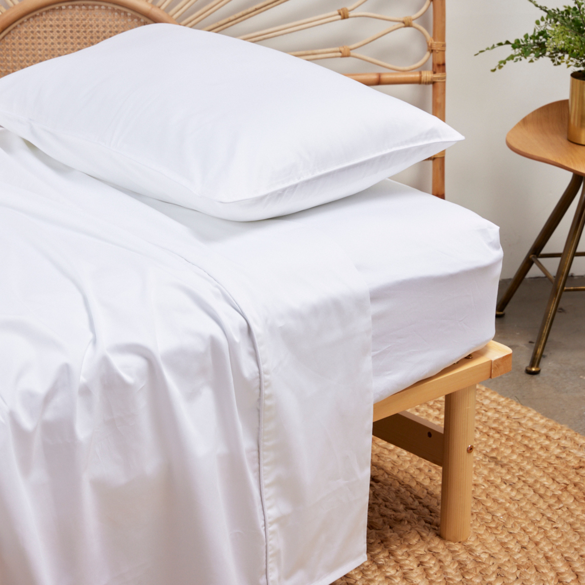 White Pure Cotton Pillowcases x 2