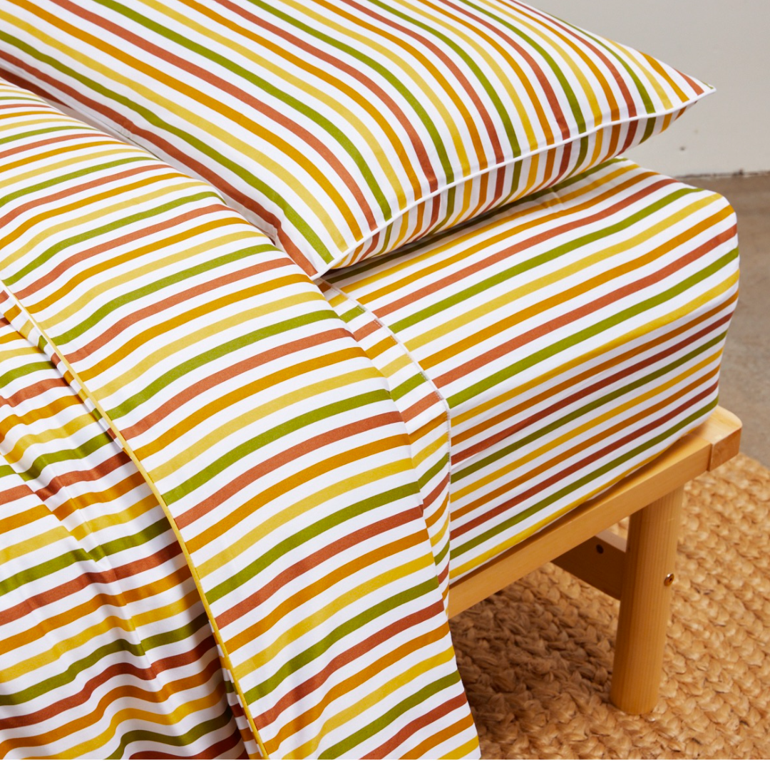Thelma Stripe Pure Cotton Bed Sheets