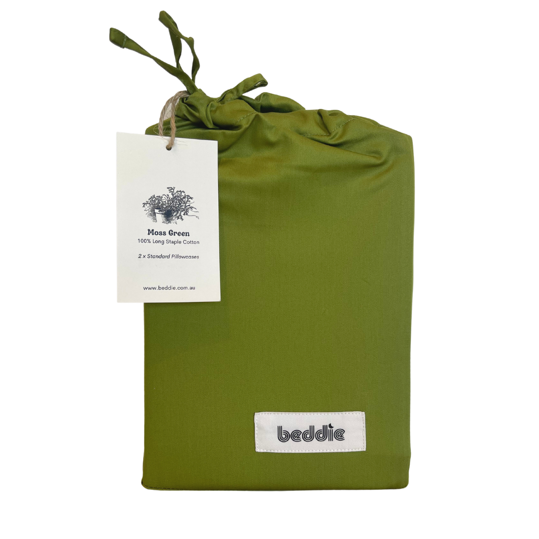 moss green cotton bedding